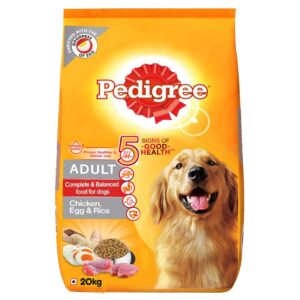 Pedigree Adult Dry Dog Food (High Protein Variant) – Chicken, Egg & Rice, 20 Kg Pack